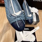 Chanel Ballet Blue Lambskin Quilted Flat Shoes - 5