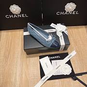 Chanel Ballet Blue Lambskin Quilted Flat Shoes - 3