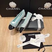 Chanel Balletrinas Blue Tweed Flat Shoes - 4