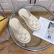 GG White Perforated GG Platform Mules - 4