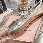 Miumiu Ballerinas Gold Flats Shoes - 2