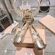 Miumiu Ballerinas Gold Flats Shoes - 5