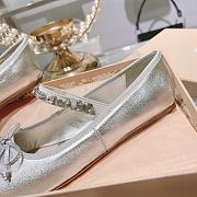 Miumiu Ballerinas Silver Flats Shoes - 3