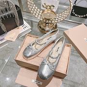 Miumiu Ballerinas Silver Flats Shoes - 4