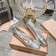 Miumiu Ballerinas Silver Flats Shoes - 2