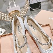 Miumiu Ballerinas White Flats Shoes - 4