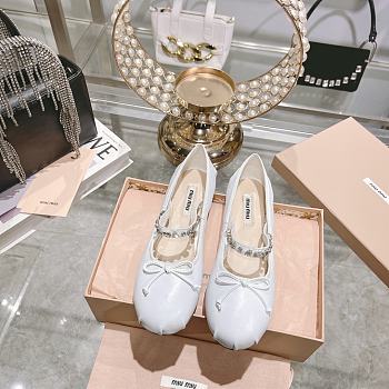 Miumiu Ballerinas White Flats Shoes