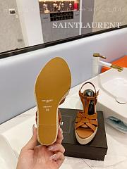 YSL T-strap 85mm Espadrille Wedge Sandals - 5