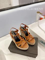 YSL T-strap 85mm Espadrille Wedge Sandals - 4