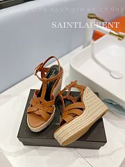 YSL T-strap 85mm Espadrille Wedge Sandals - 3