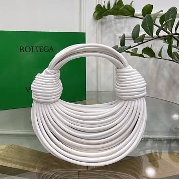 Bottega Veneta Mini Jodie Tubular White Hobo Bag - 22x6.5x15.5cm