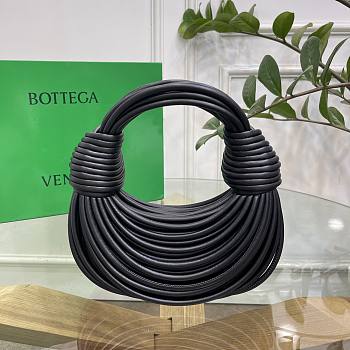 Bottega Veneta Mini Jodie Tubular Black Hobo Bag - 22x6.5x15.5cm