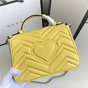 GG Yellow Leather Marmont Quilted Small Shoulder Bag - 21x8x15cm - 5