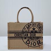 Dior Book Tote Jute Canvas Embroidered A406225 - 36.5x28x14cm - 1