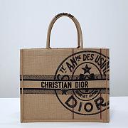 Dior Book Tote Jute Canvas Embroidered A417664 - 41.5x34.5x16cm - 1