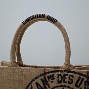 Dior Book Tote Jute Canvas Embroidered A406228 - 26.5x21x14cm - 4