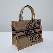 Dior Book Tote Jute Canvas Embroidered A406228 - 26.5x21x14cm - 3