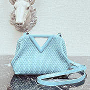 Bottega Veneta Small Light Blue Quilted Point Bag - 24x16x8cm - 1