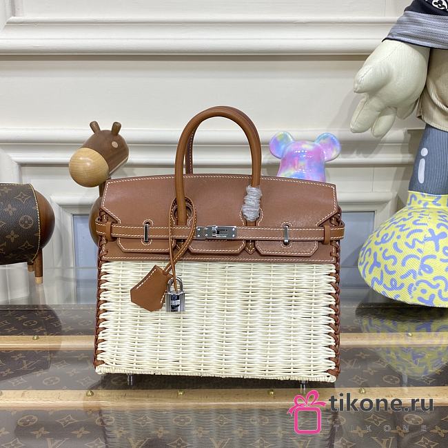 Hermes 25 Birkin Picnic Barenia - 1