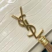 YSL Kate Medium Crocodile Embossed In White A462680 - 24x5x14.5cm - 5