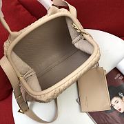 Bottega Veneta Handle Intrecciato Beige Leather Tote Bag - 34x11x26cm - 3