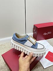 Roger Vivier Blue Denim Platform Shoes V130604 - 4