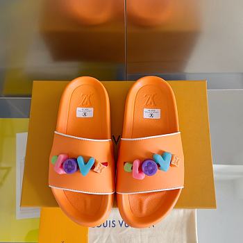 Louis Vuitton Love Logo Orange Slippers