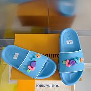 Louis Vuitton Love Logo Blue Slippers - 4