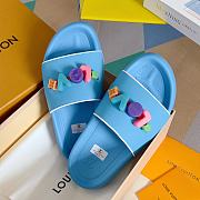 Louis Vuitton Love Logo Blue Slippers - 2