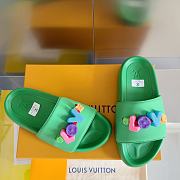 Louis Vuitton Love Logo Green Slippers - 5