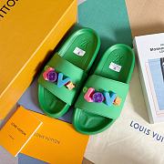 Louis Vuitton Love Logo Green Slippers - 2