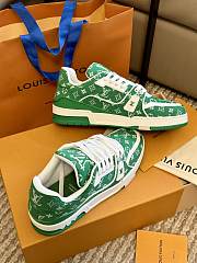 Louis Vuitton Trainers Green Monogram - 3