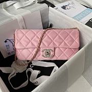 Chanel Lambskin Leather Classic In Pink Handbag V131977 - 11.5x26x4cm - 1