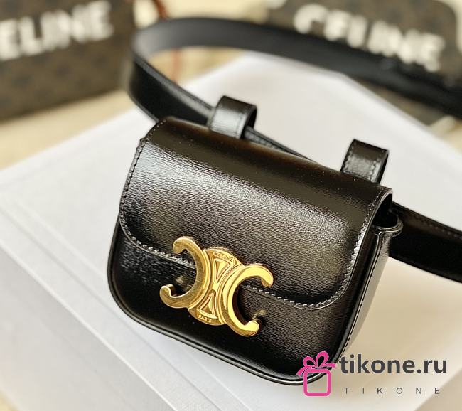 Celine Black Belt Bag A682300 - 11x8x4cm - 1