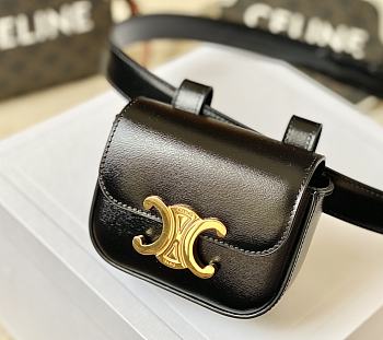 Celine Black Belt Bag A682300 - 11x8x4cm