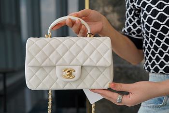 Chanel Mini Flap Bag Caviar Leather Top Handles - 20×13×9cm