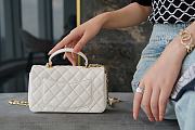 Chanel Mini Flap Bag Caviar Leather Top Handles - 20×13×9cm - 3