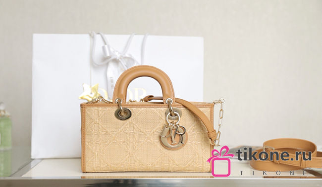 Dior Lady Horizontal Raffia Bag - 26x13.5x5cm - 1