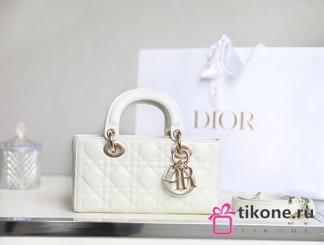 DIOR LADY| D-JOY WHITE BAG A597684 - 22x12x6cm - 1