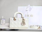 DIOR LADY| D-JOY WHITE BAG A597684 - 22x12x6cm - 1