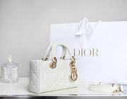 DIOR LADY| D-JOY WHITE BAG A597684 - 22x12x6cm - 5