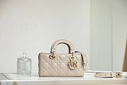 Dior Small Lady D-Joy Bag Powder Beige Cannage Calfskin - 22x11.5x6cm - 1