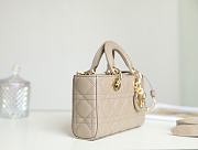 Dior Small Lady D-Joy Bag Powder Beige Cannage Calfskin - 22x11.5x6cm - 2