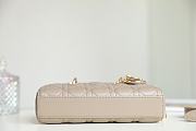 Dior Small Lady D-Joy Bag Powder Beige Cannage Calfskin - 22x11.5x6cm - 3