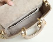 Dior Small Lady D-Joy Bag Powder Beige Cannage Calfskin - 22x11.5x6cm - 5