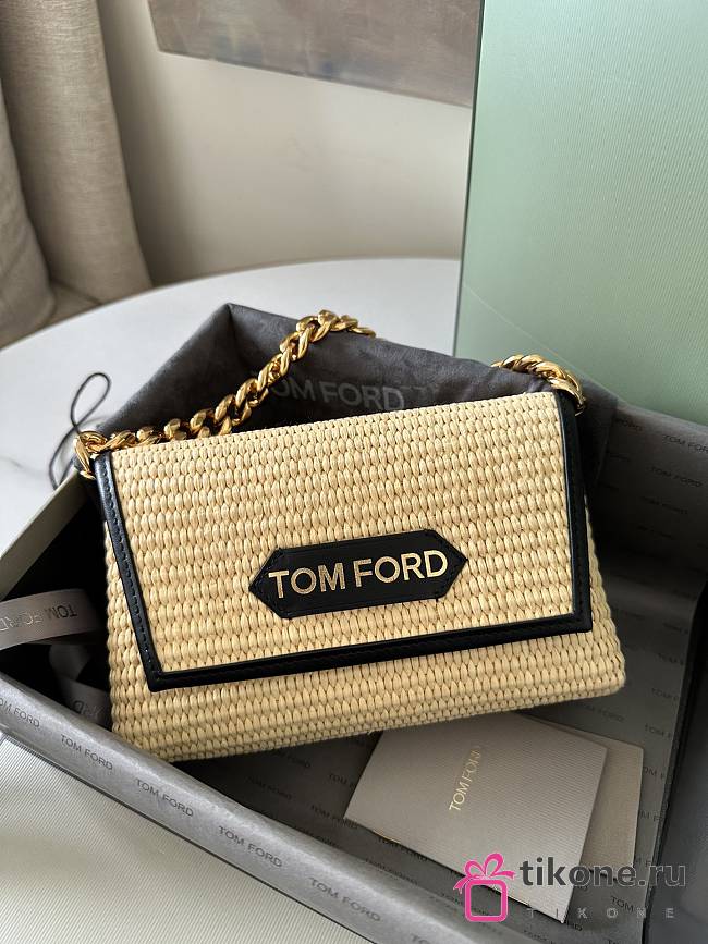 TOM FORD| Label Mini Raffia Chain Top - 20x11x7cm - 1