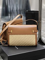 YSL Manhattan Raffia Shoulder Bag - 29x20.5x7cm - 3