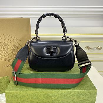 GUCCI| Bamboo 1947 In Black Leather - 21x15x7cm