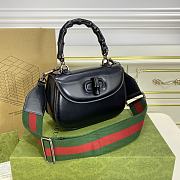 GUCCI| Bamboo 1947 In Black Leather - 21x15x7cm - 3