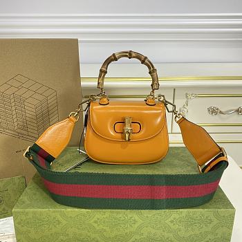 GUCCI| Small Bamboo 1947 In Yellow Leather - 17x12x7.5cm